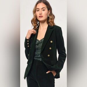 Greylin Dark Green Velvet Blazer
